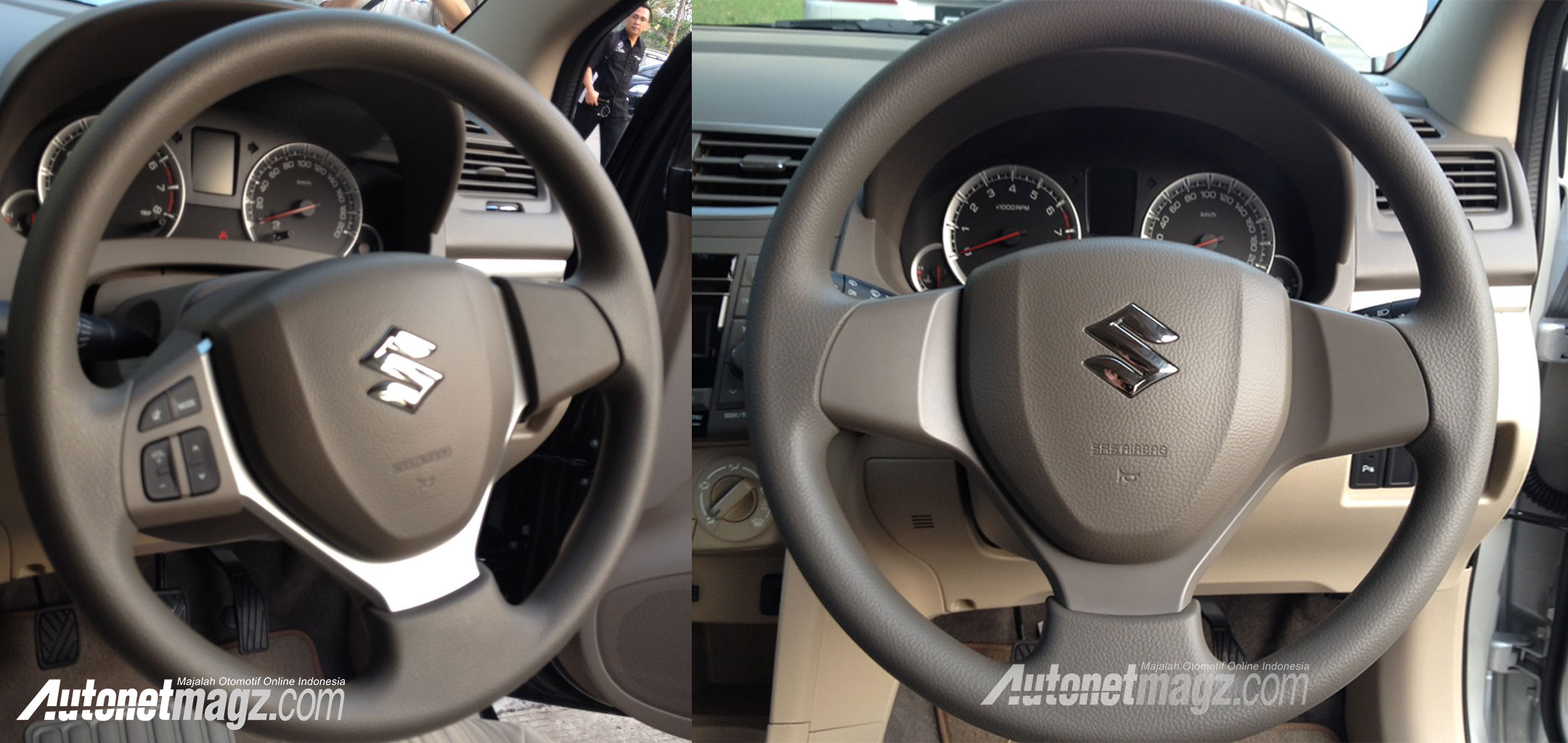2015 Suzuki Ertiga (facelift) steering wheel comparison In Images