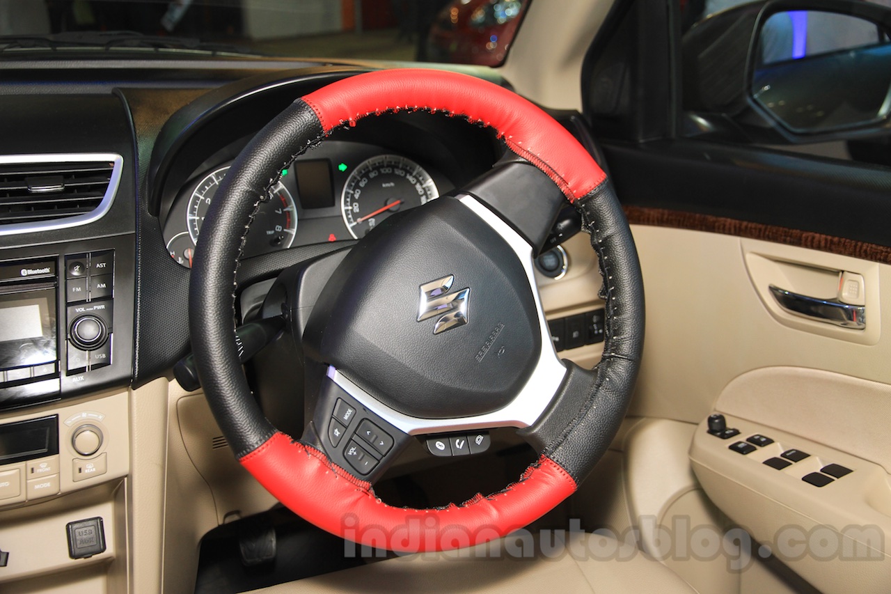 2015 Maruti Dzire steering wheel at the 2015 Nepal Auto Show