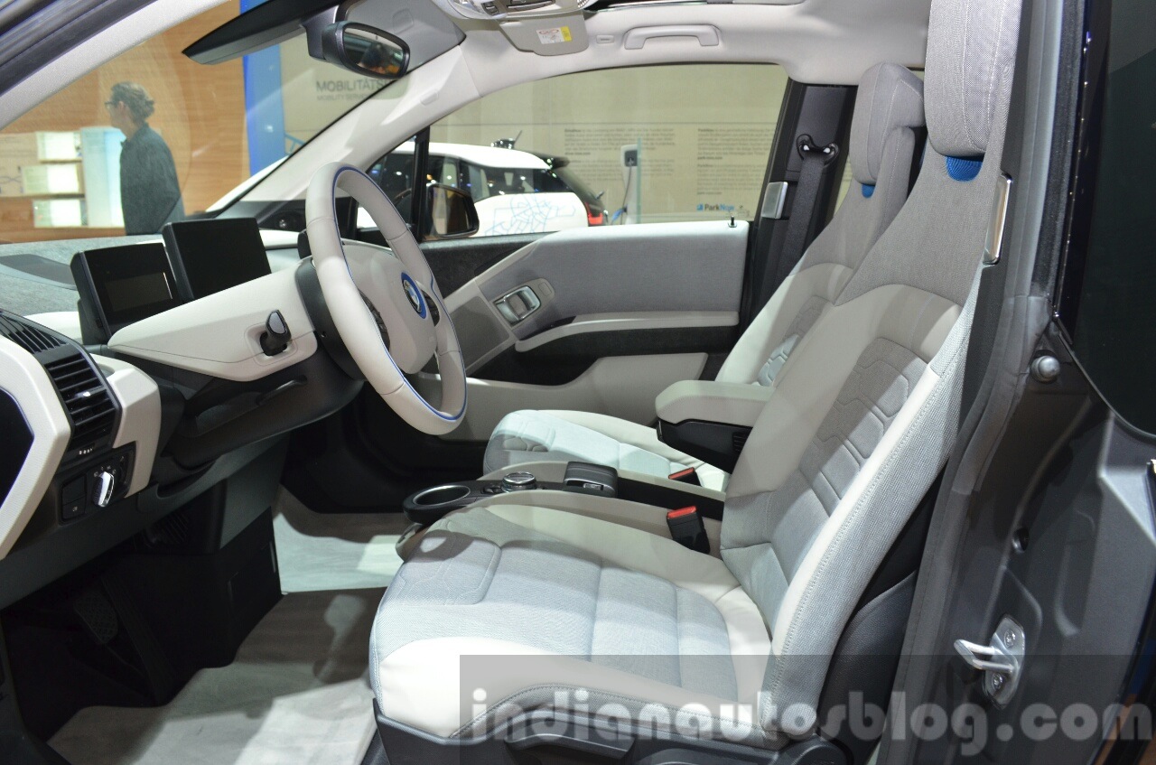 2016 BMW i3 in Fluid Black front seats at IAA 2015