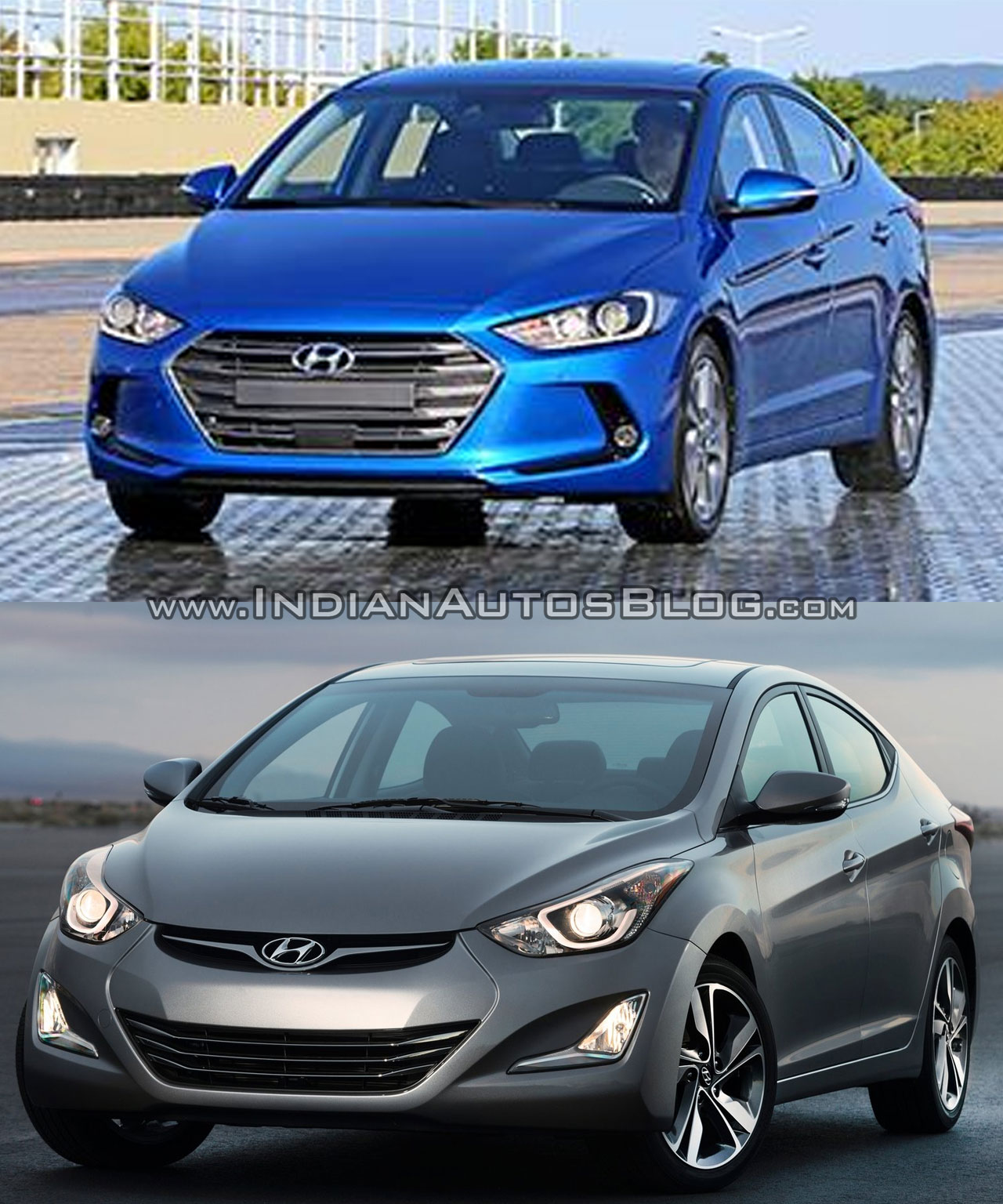 2016 Hyundai Elantra vs older model front fascia