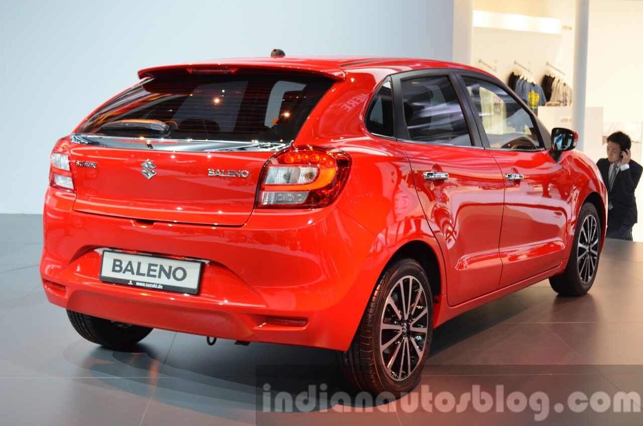 2016 Suzuki Baleno rear three quarters right at IAA 2015