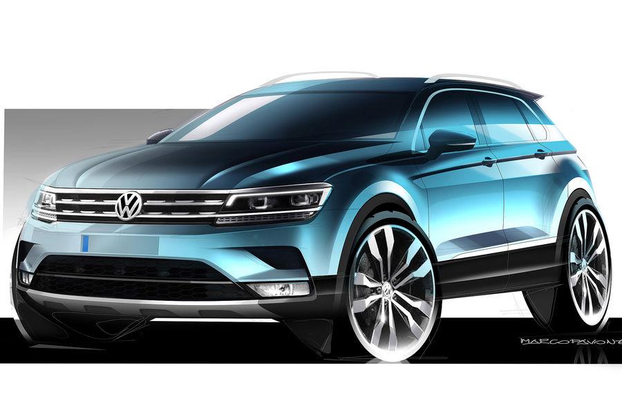 2016 VW Tiguan MQB based sketch official front angle