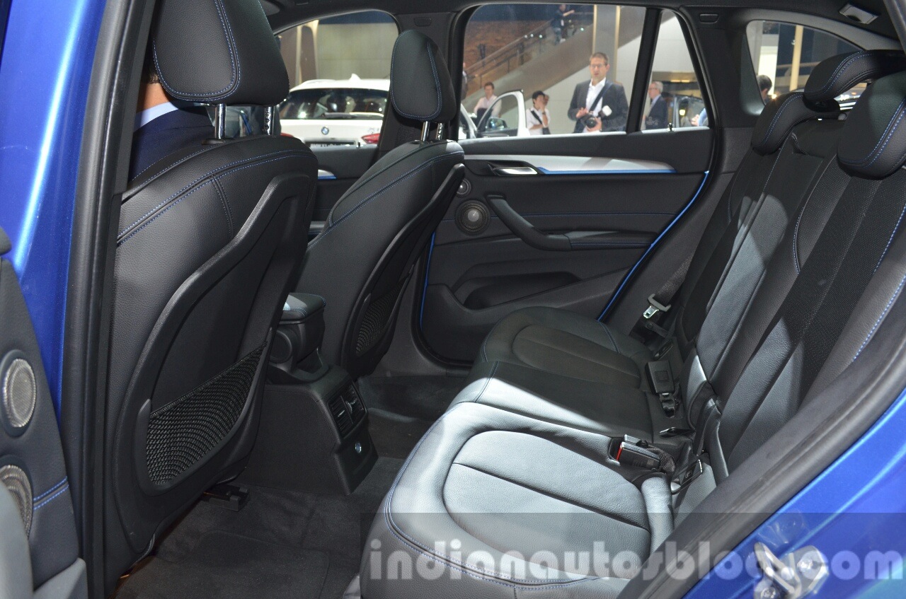 BMW X1 M-Sport Package rear seat and upholstery at IAA 2015