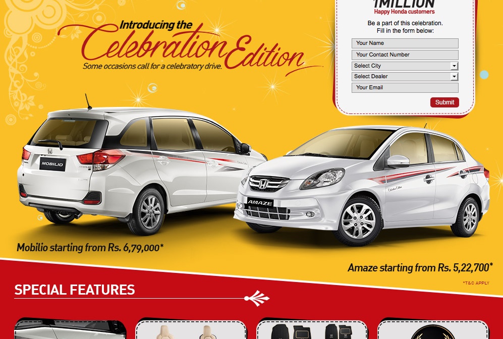 Celebration Edition for Honda  Amaze  Honda  Mobilio 