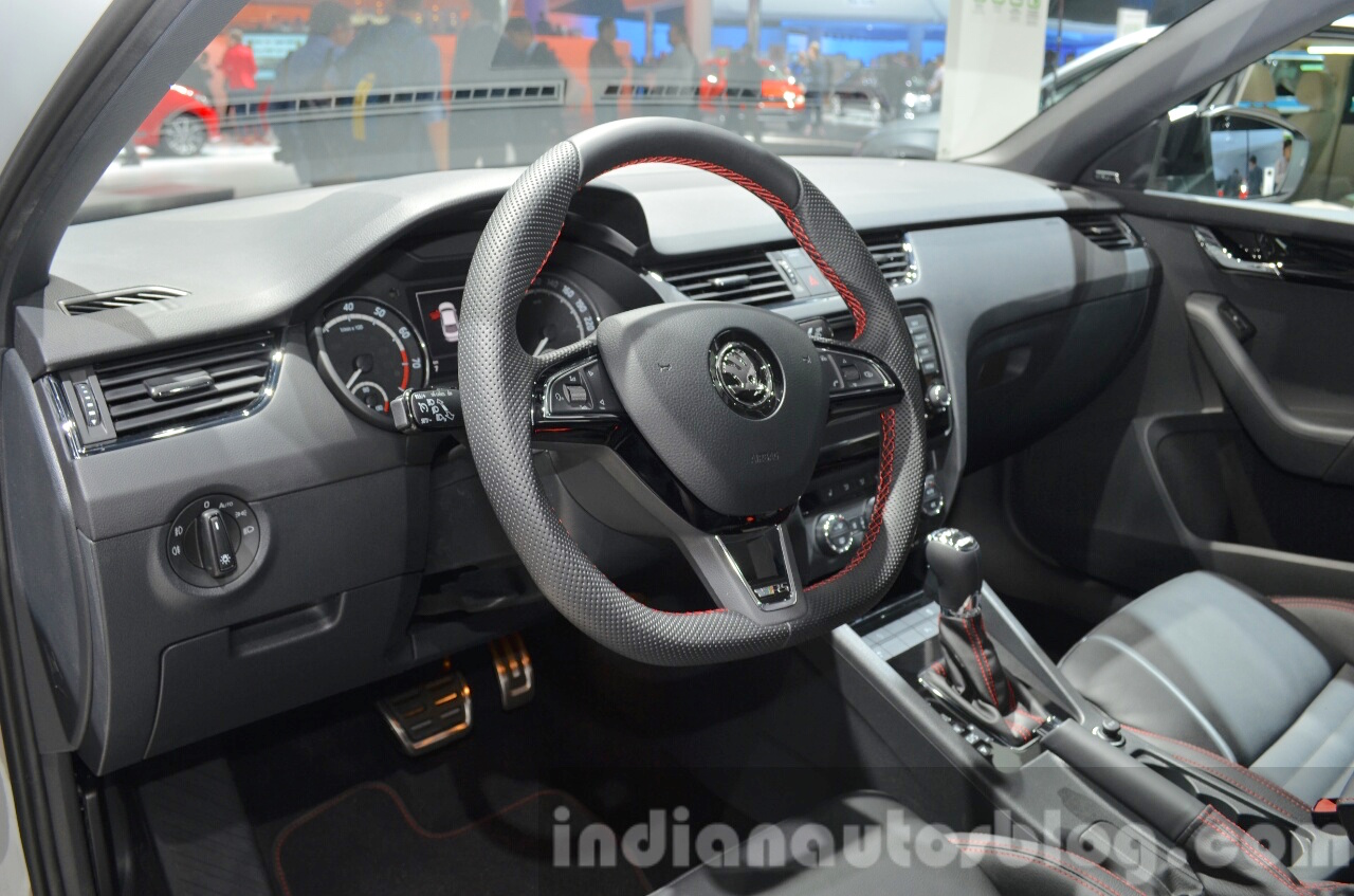 Skoda Octavia RS 230 steering wheel at IAA 2015