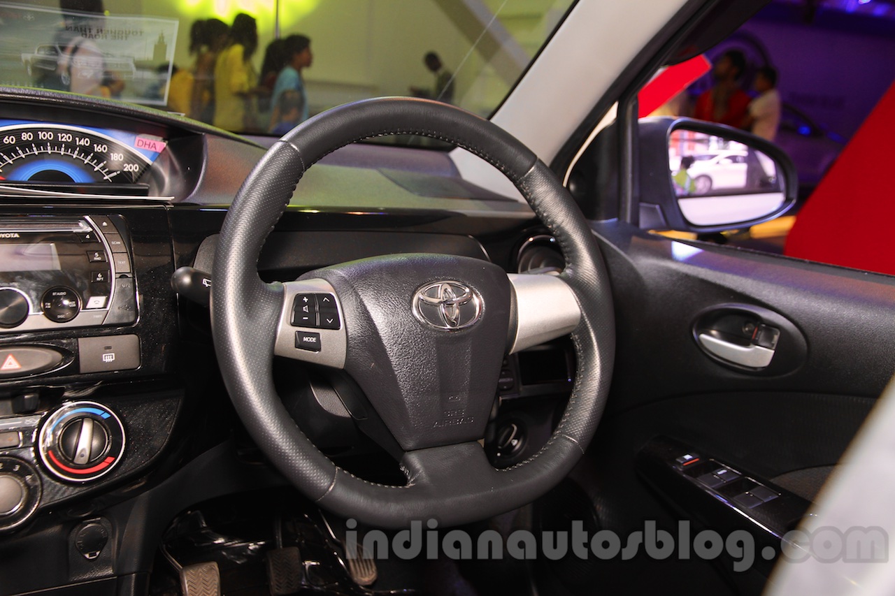 Toyota Etios Cross Diesel steering wheel at the Nepal Auto Show 2015