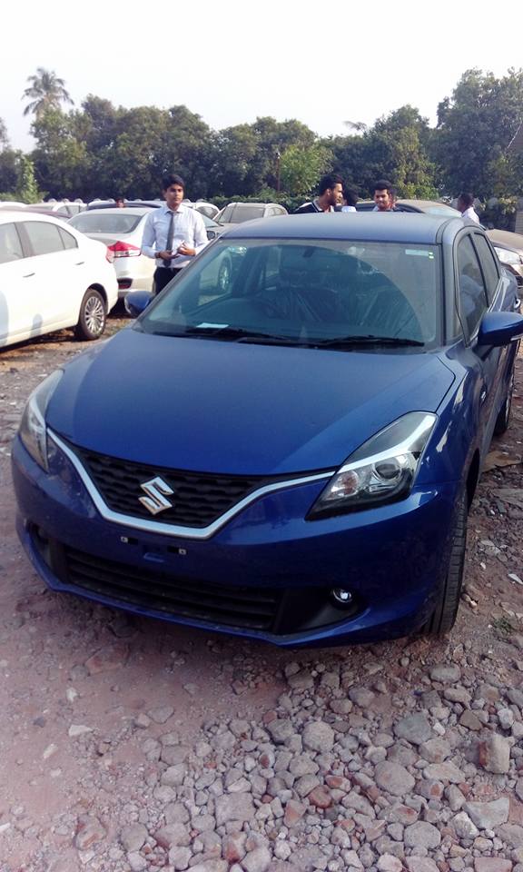 Maruti Baleno front dealeryard spied