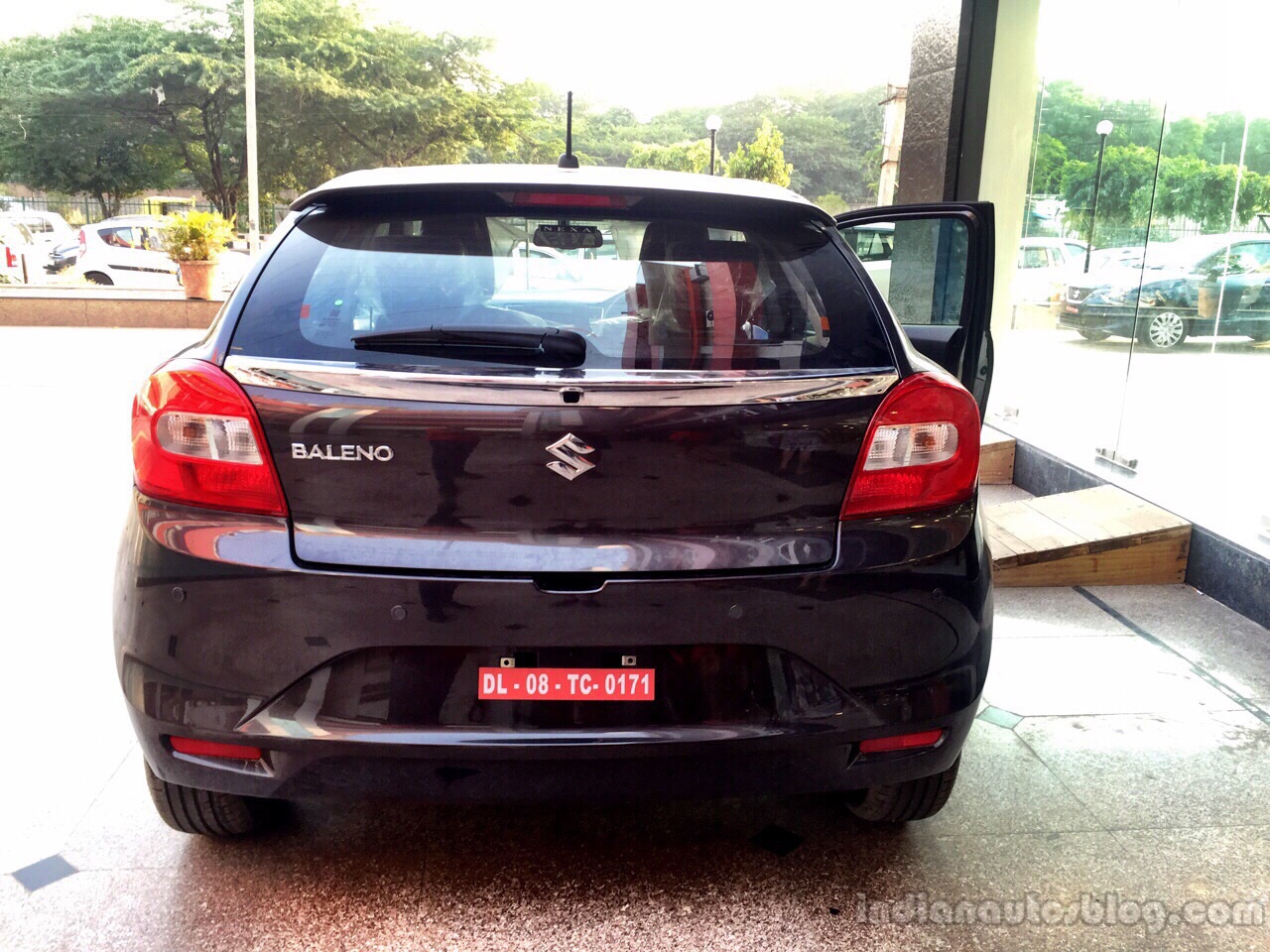 Maruti Baleno rear NEXA showroom spied