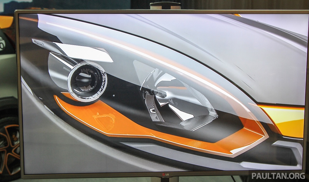 Proton Iriz Active Mk2 concept headlamp debuts at the Alami Proton 2015