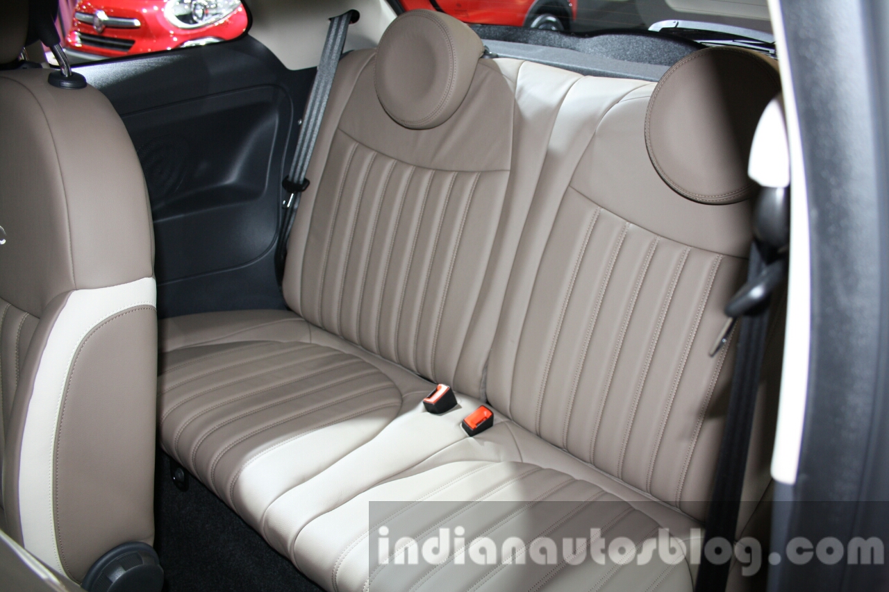 2016 Fiat 500 (facelift) rear seats at the 2015 Dubai Motor Show