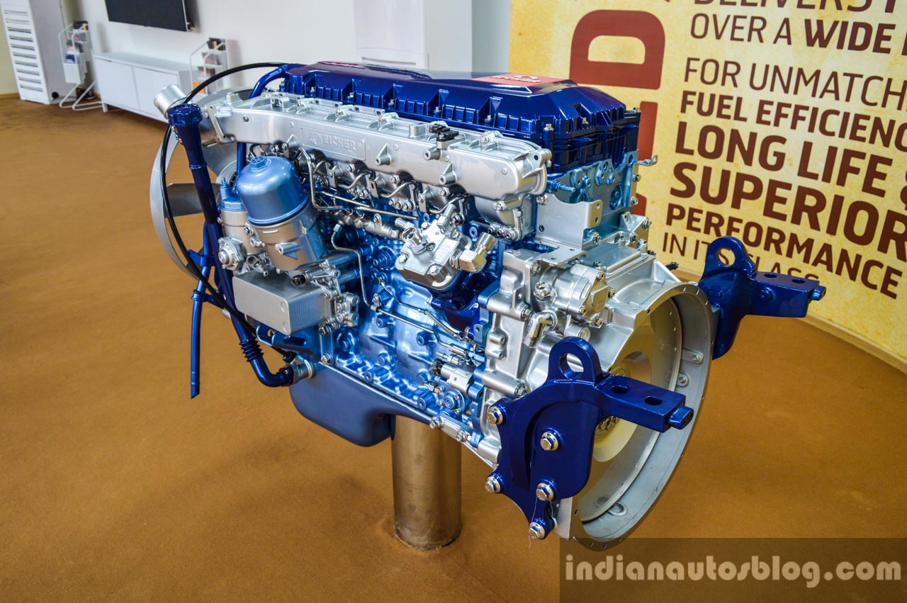Eicher VEDX8 7.7litre CRDi engine front quarter at EXCON 2015