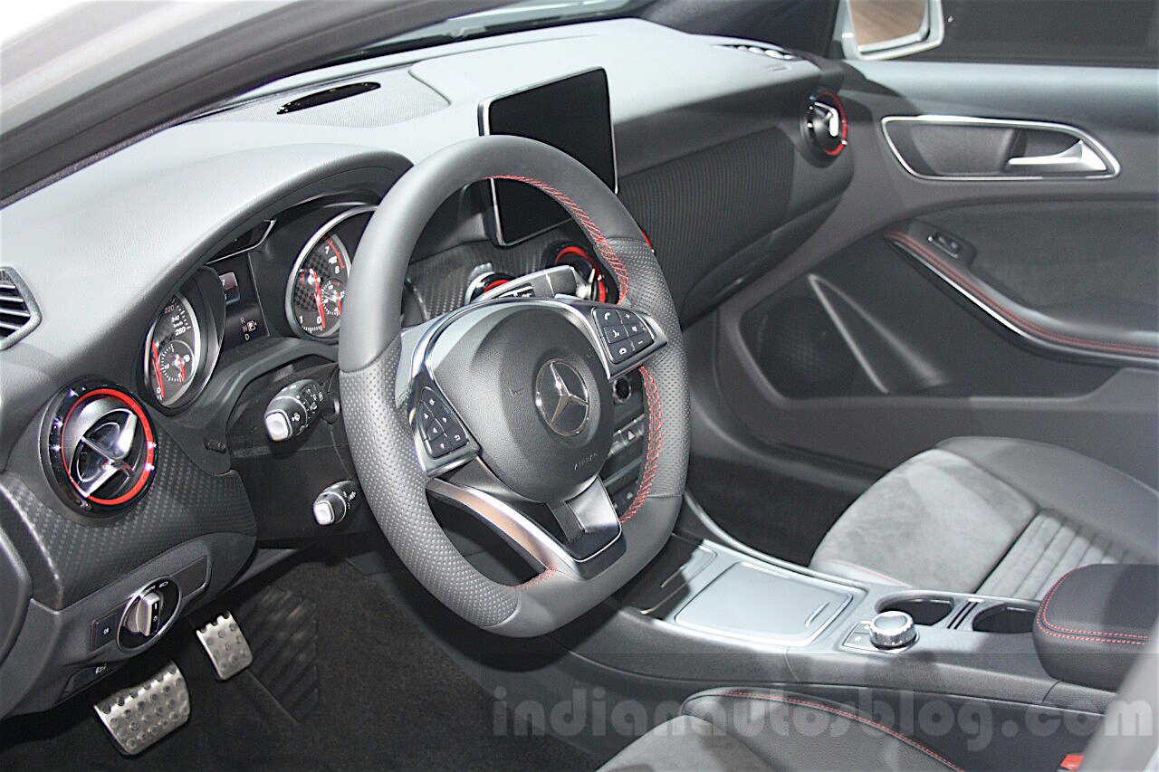 Mercedes A Class facelift steering wheel at DIMS 2015