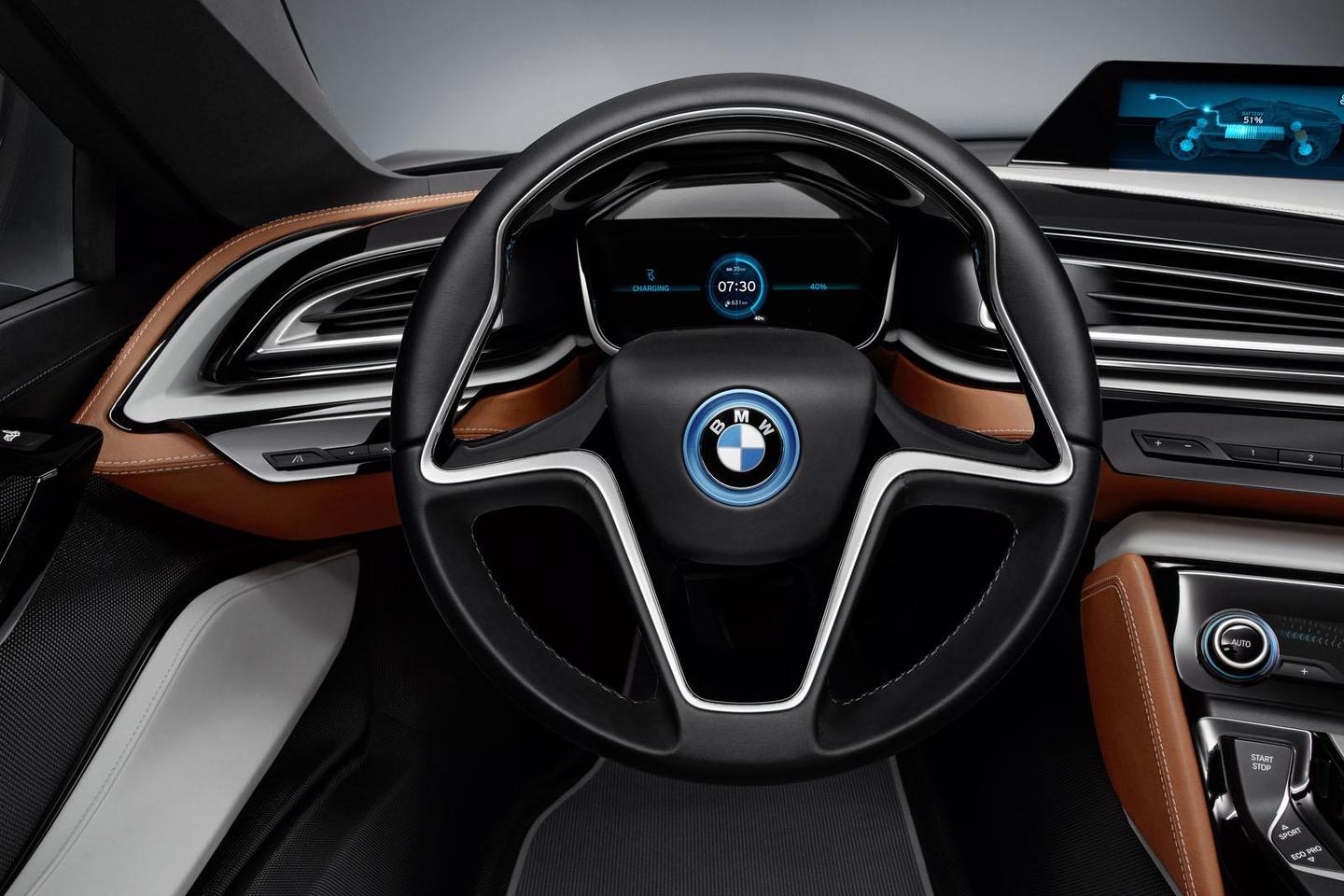 BMW i8 Spyder concept steering wheel