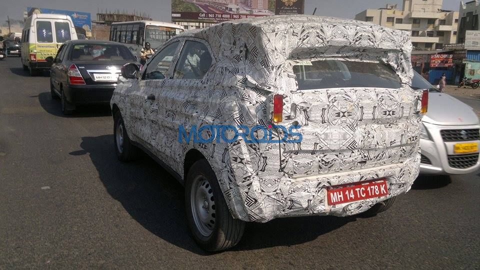 Tata Nexon sub-4m SUV rear spotted testing