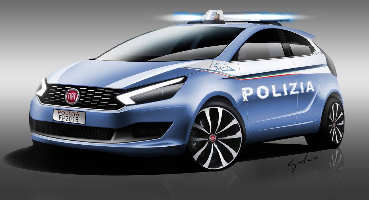 2017 Fiat Punto police car concept rendering