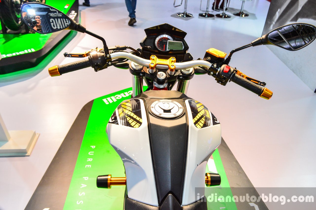 Benelli TNT 25 accessories handlebar end weights at Auto Expo 2016