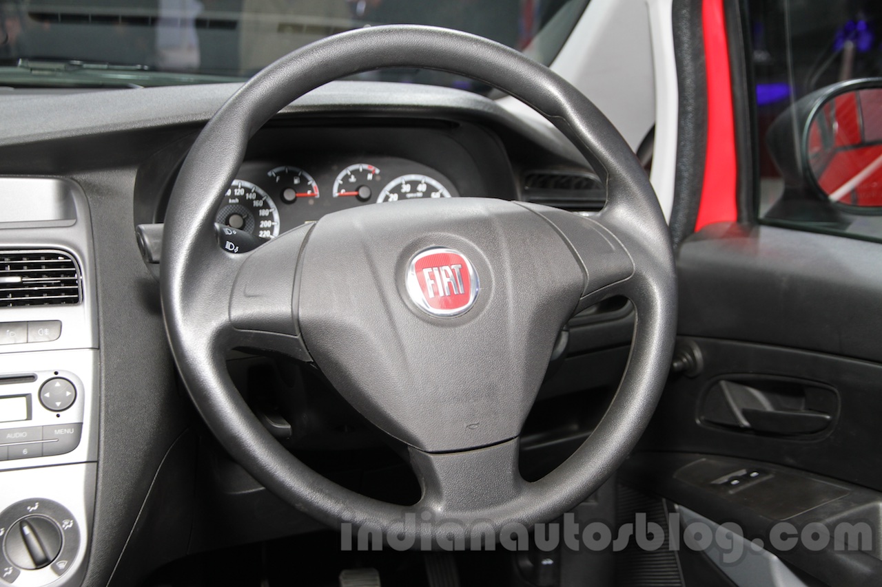 Fiat Punto Pure steering wheel at Auto Expo 2016