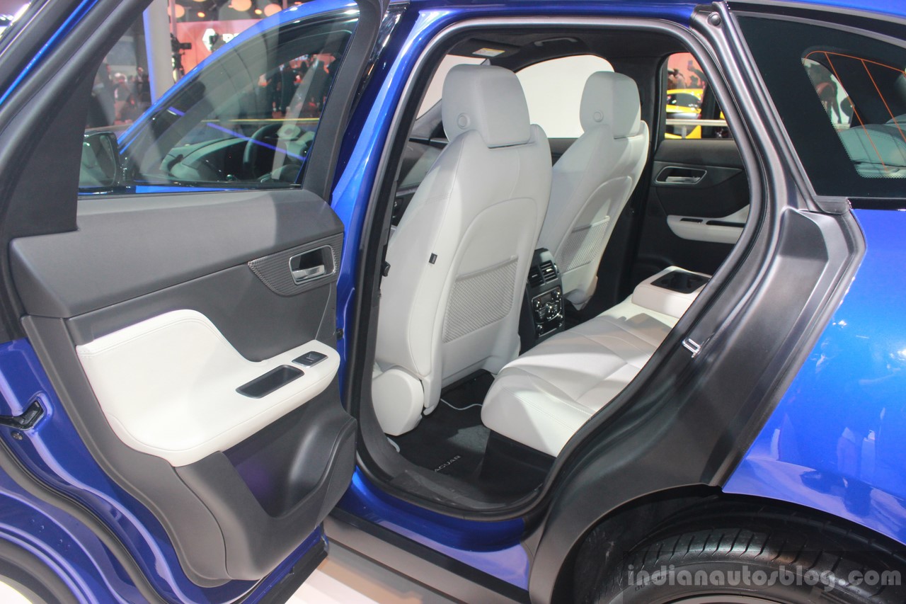 Jaguar FPace rear seat at the Auto Expo 2016
