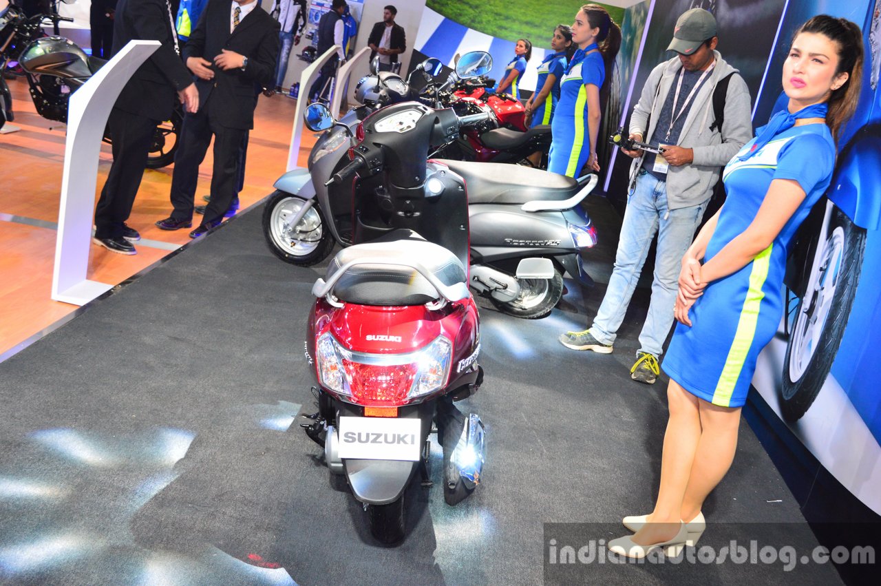 New Suzuki Access 125 Red rear at Auto Expo 2016