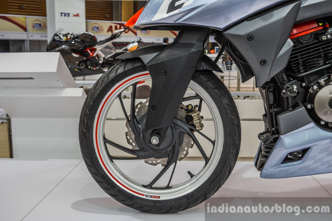 TVS X21 Concept alloy wheel fork at Auto Expo 2016