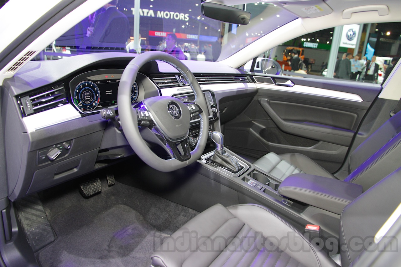 VW Passat GTE interior at 2016 Auto Expo