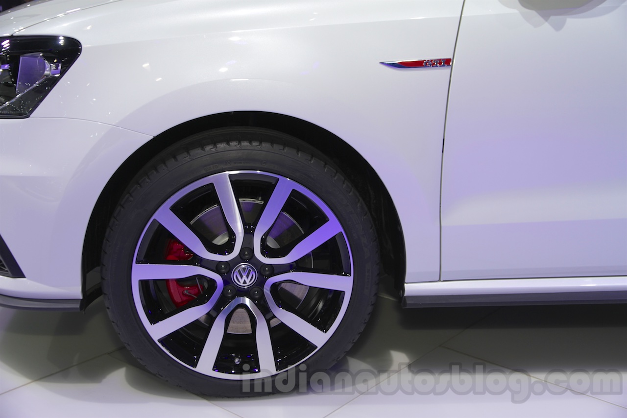 VW Polo GTI wheel at Auto Expo 2016