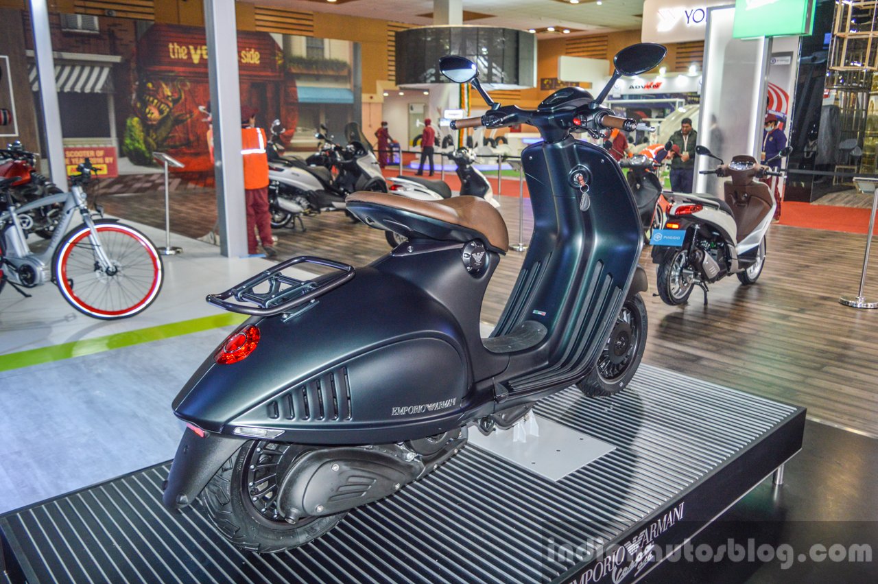 Vespa 946 Armani 125 rear quarter at Auto Expo 2016