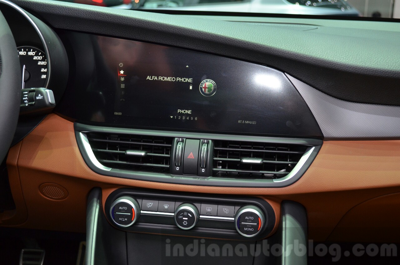 Alfa Romeo Giulia infotainment screen at the 2016 Geneva Motor Show Live