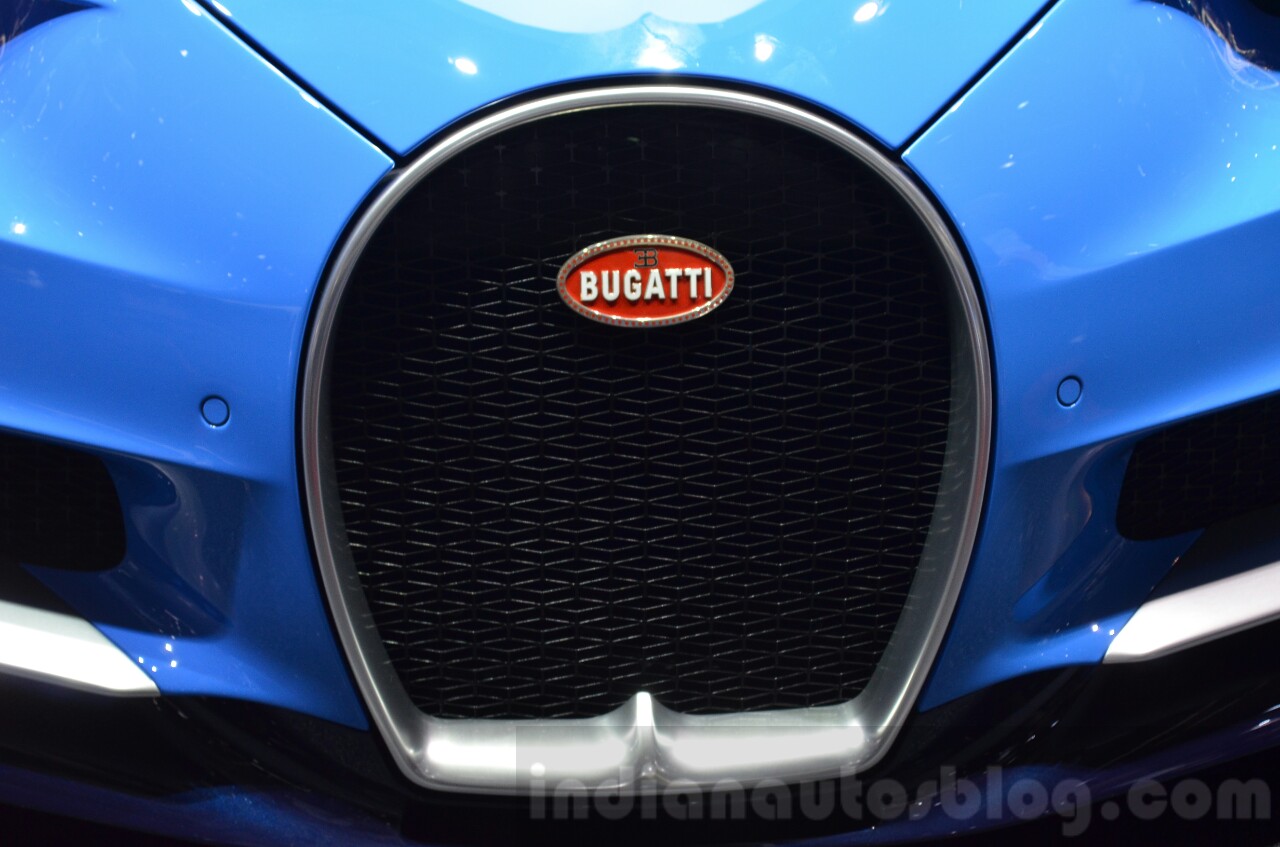 Bugatti Chiron front grille at the 2016 Geneva Motor Show