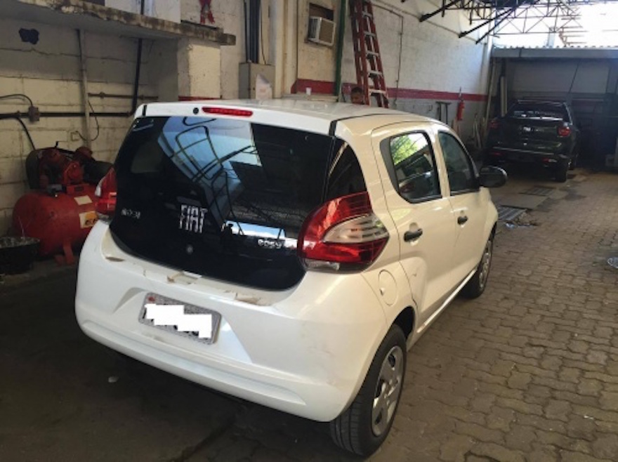 Fiat Mobi white colour rear spotted in Brazil