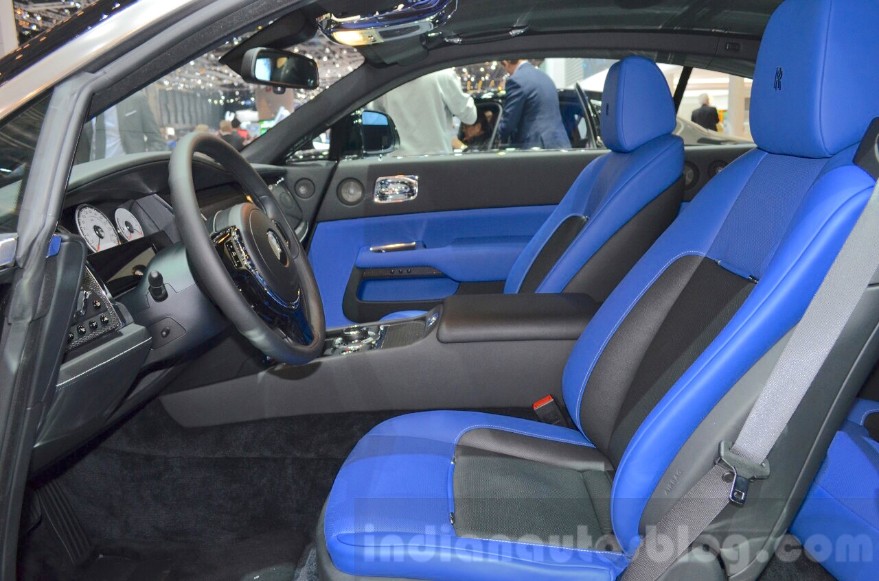 Rolls Royce Wraith Black Badge Edition blue seats at 2016 Geneva Motor Show