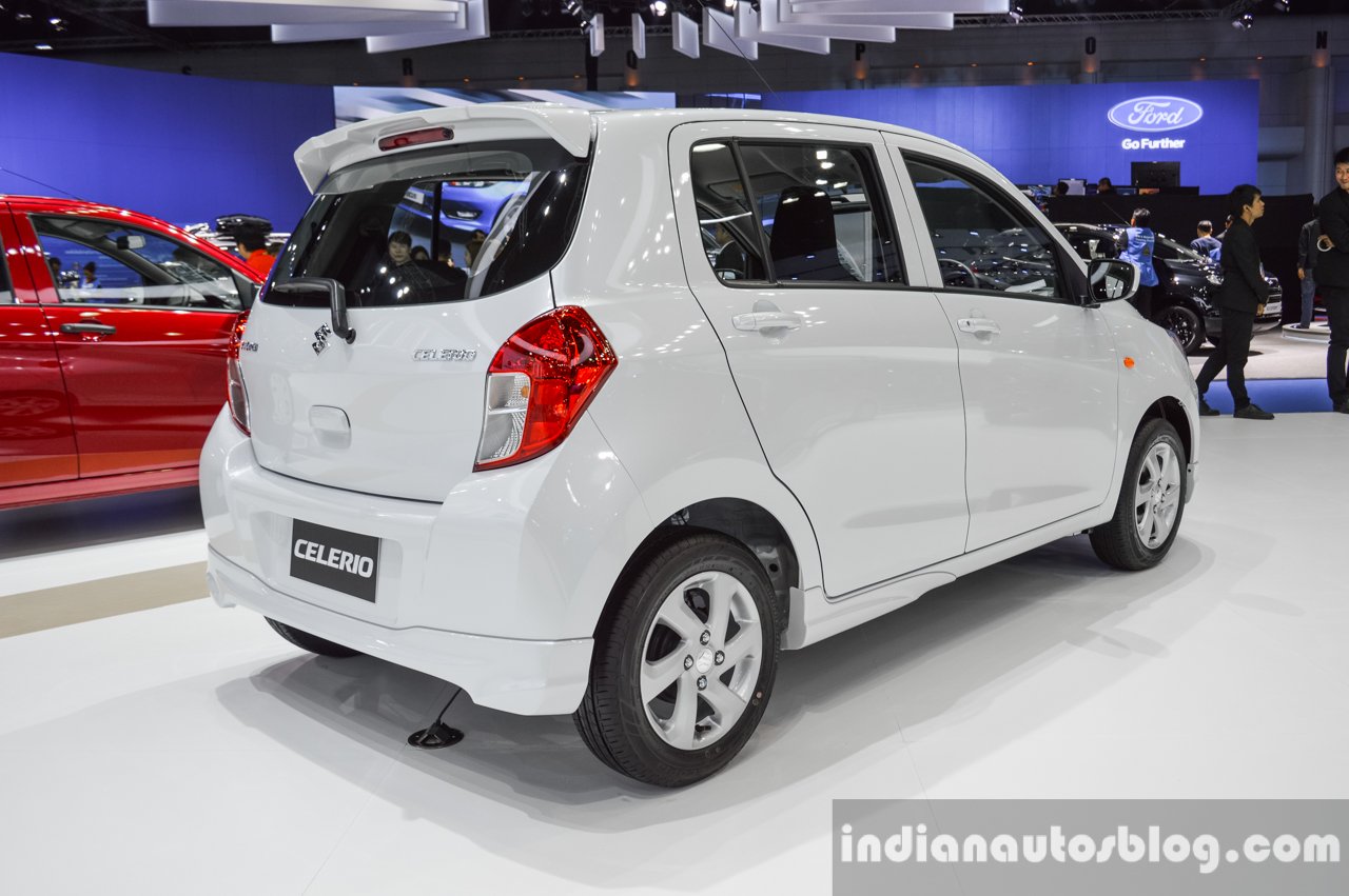 Suzuki (Maruti) Celerio with body kit rear three quarter at the 2016 BIMS