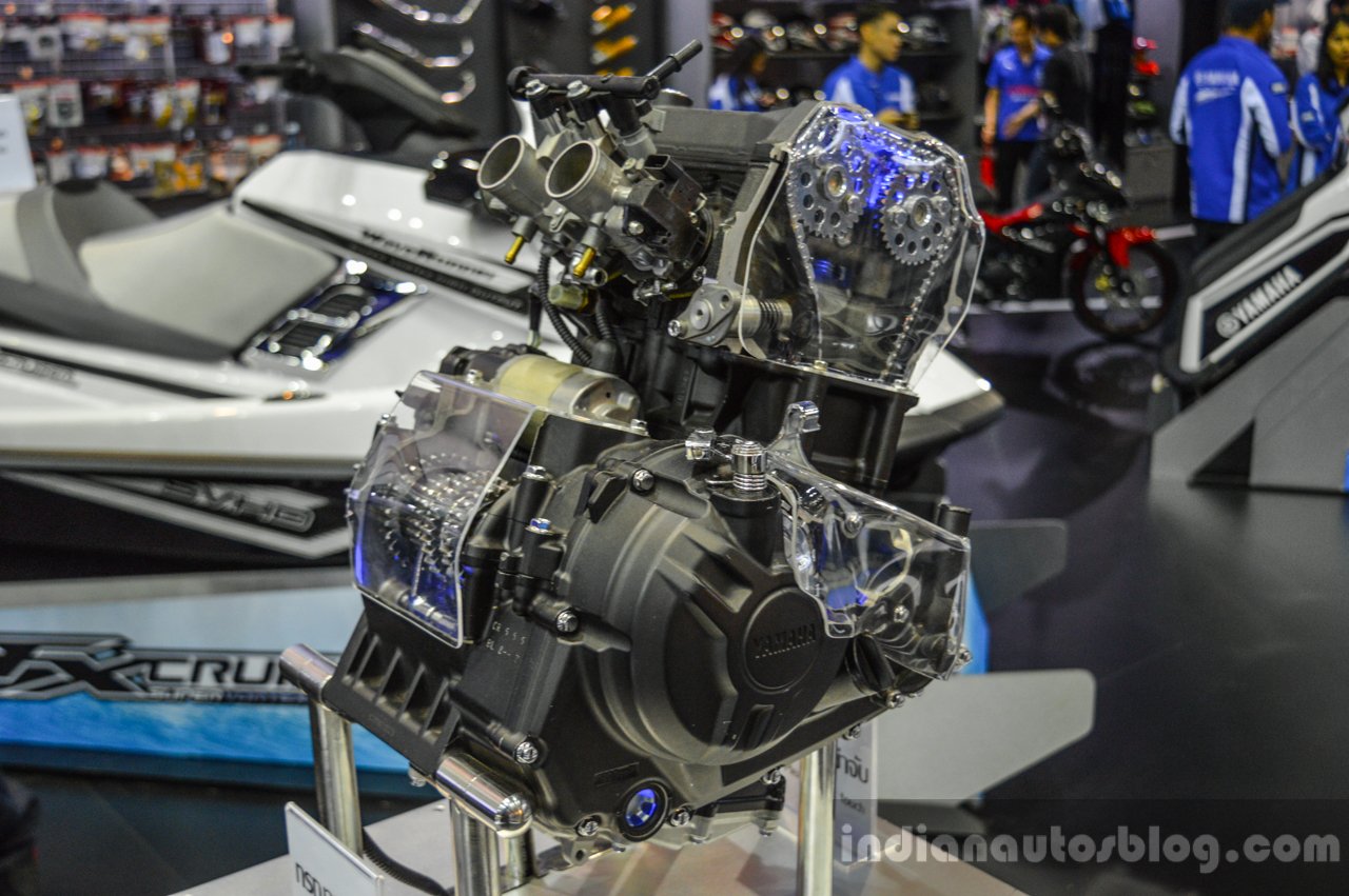 Yamaha R3 MT 03 321 cc engine at 2022 BIMS