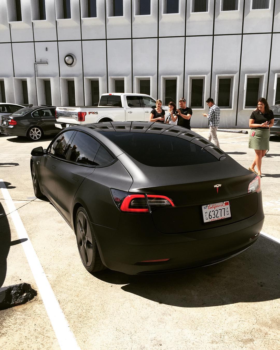 Tesla Model 3 Customized to look like the Matte Black Model 3 Prototype 