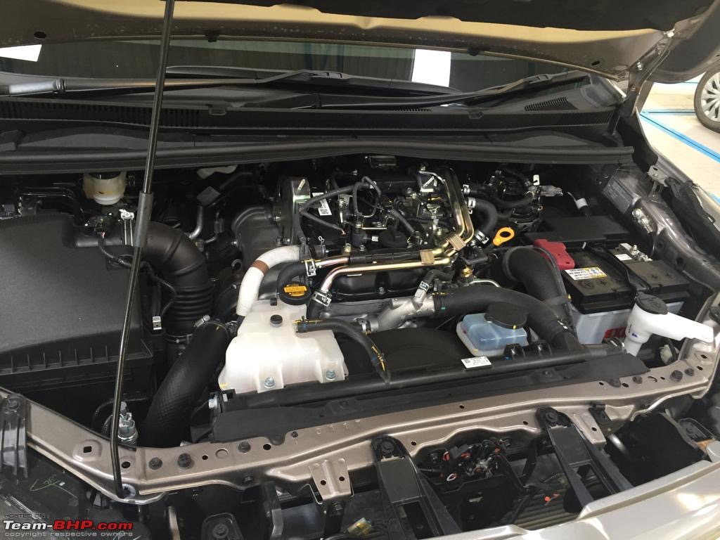 Toyota Innova Crysta 2.4 V engine bay spied at dealership