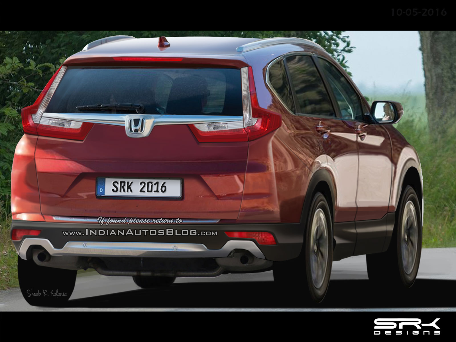 Next-gen 2017 Honda CR-V's rear - Rendering