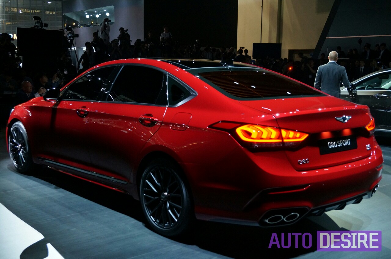 Genesis G80 Sport rear three quarters left side