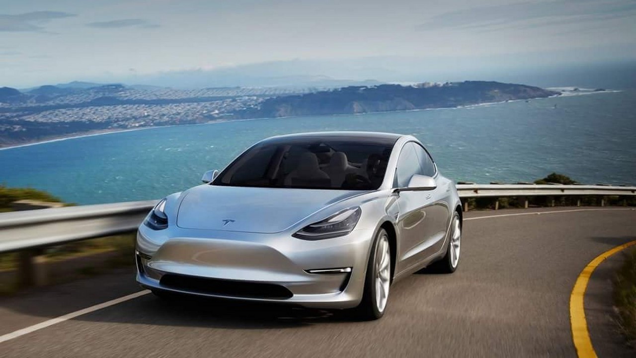 Tesla Model 3 prototype front three quarters
