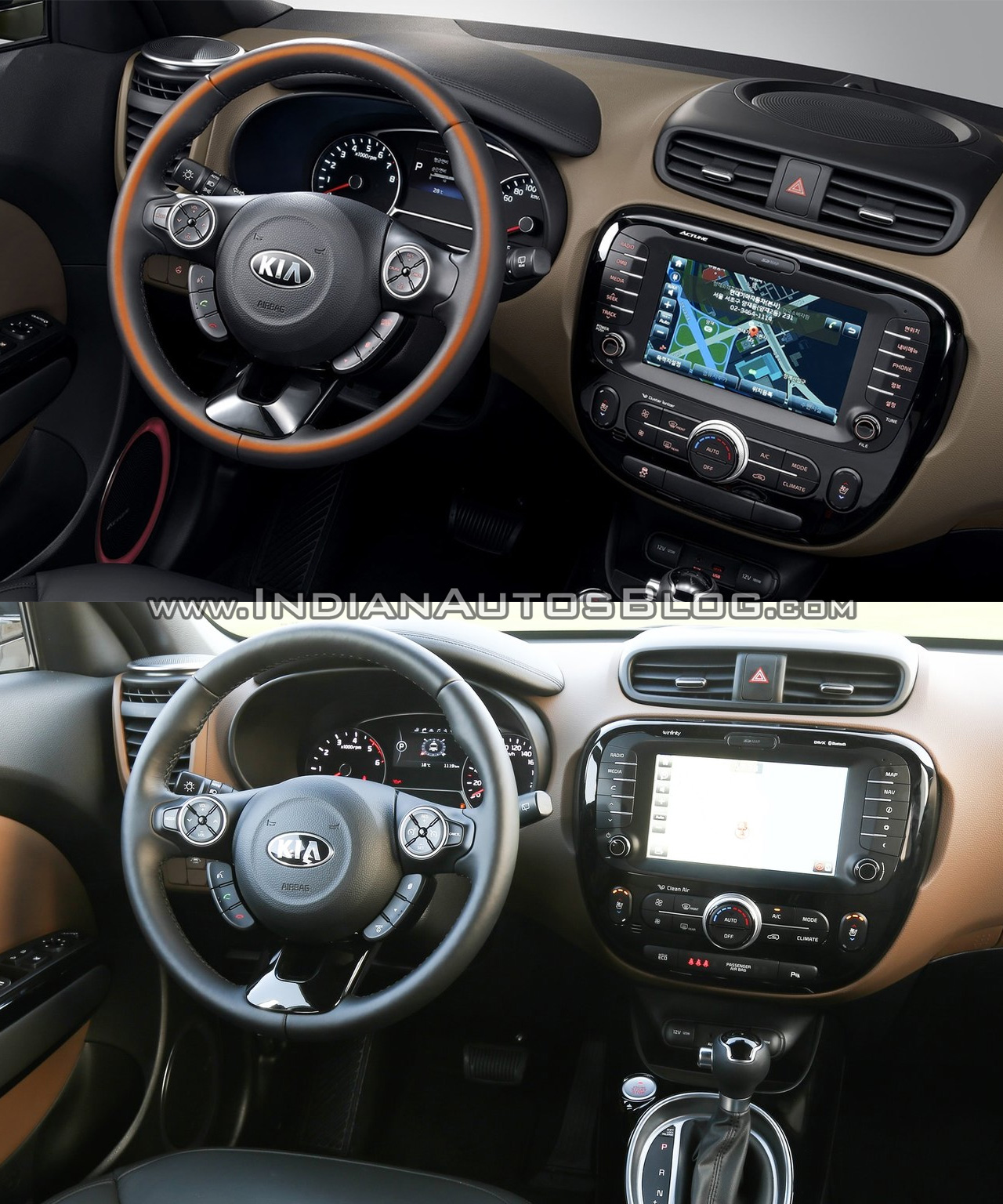 2016 Kia Soul (facelift) vs. 2014 Kia Soul dashboard driver side