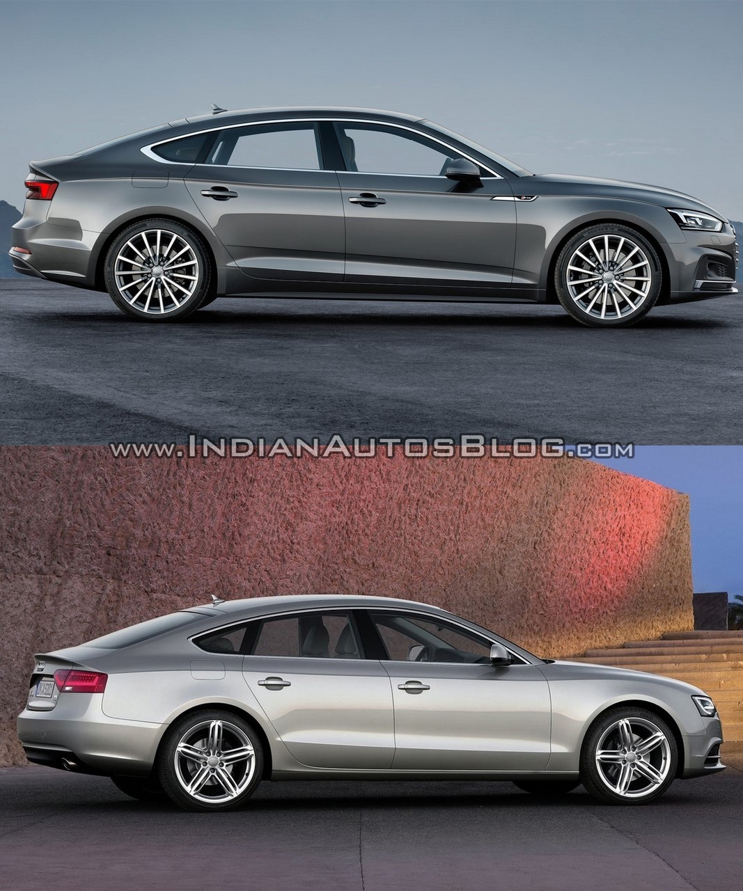 2017 Audi A5 Sportback vs. 2012 Audi A5 Sportback side profile