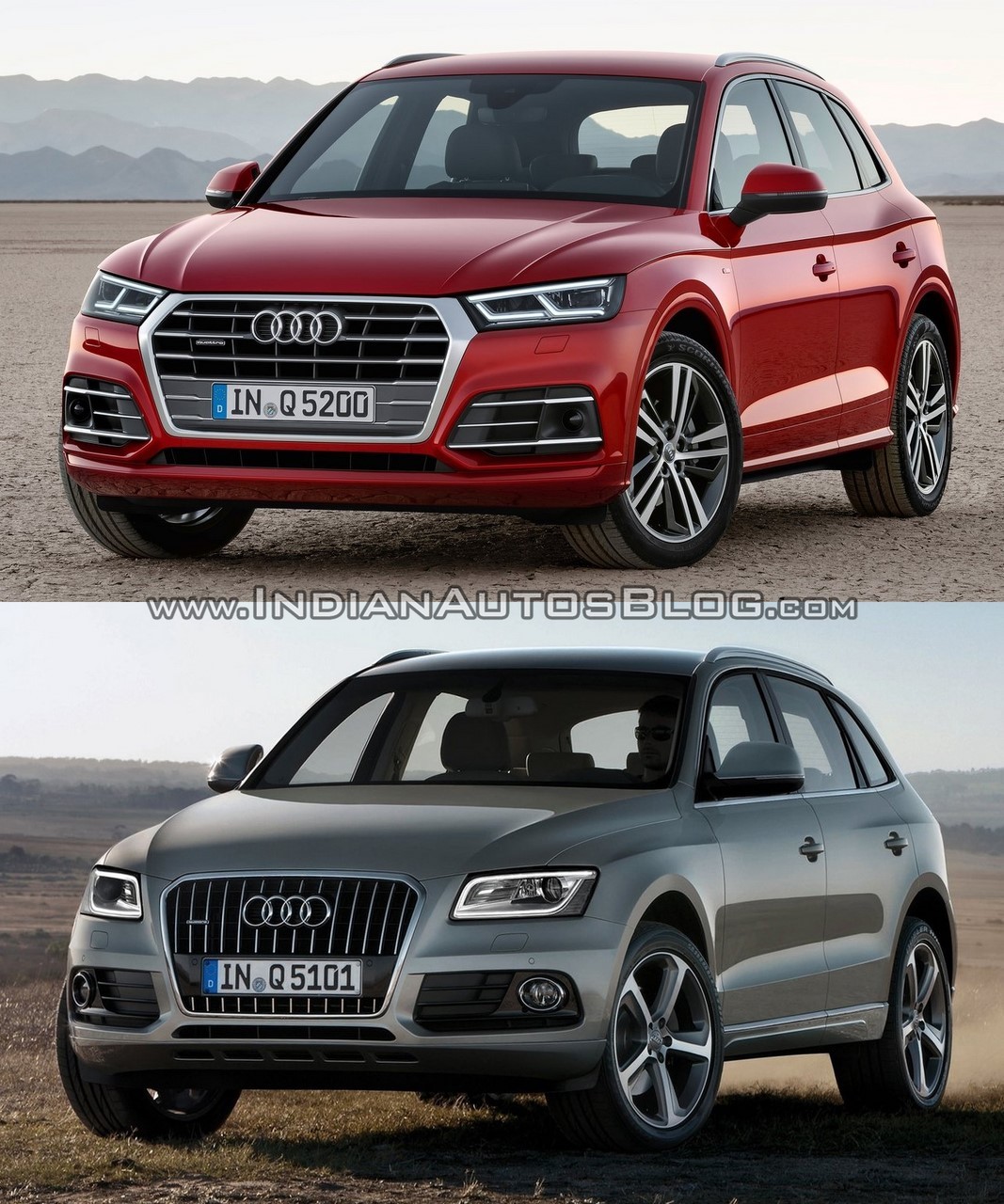 2017 Audi Q5 vs. 2013 Audi Q5 front three quarters second image
