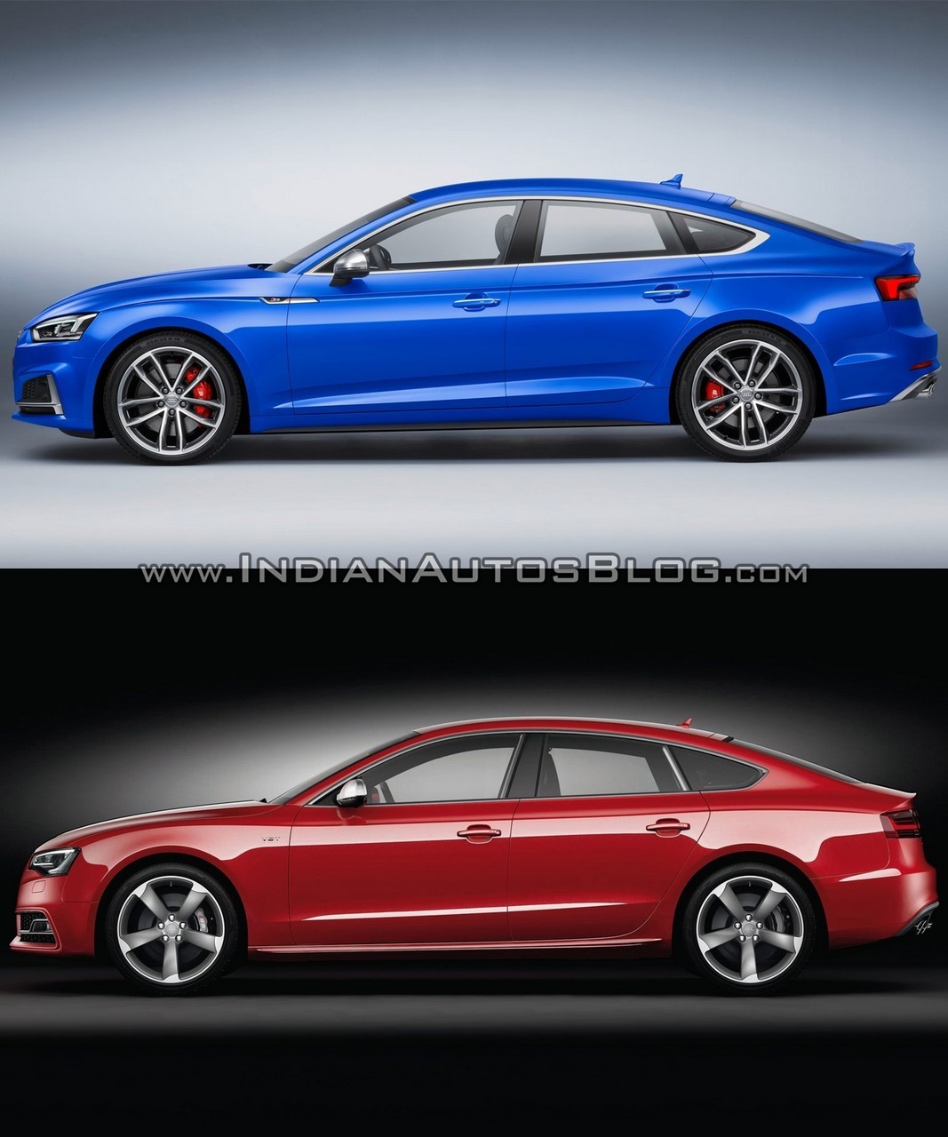 2017 Audi S5 Sportback vs. 2012 Audi S5 Sportback side profile
