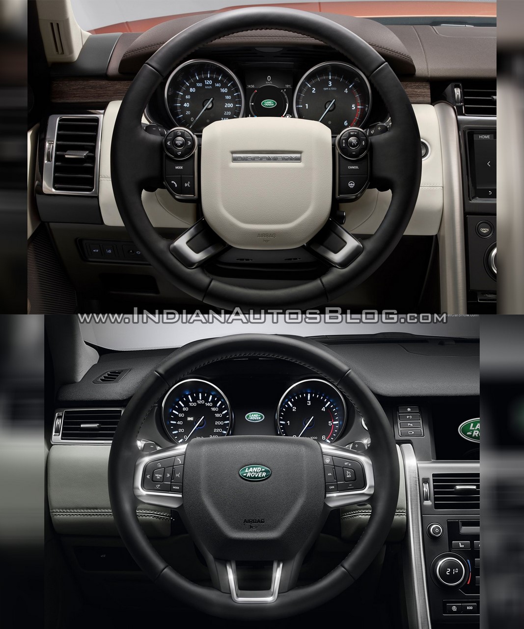 2017 Land Rover Discovery vs. Land Rover Discovery Sport steering wheel