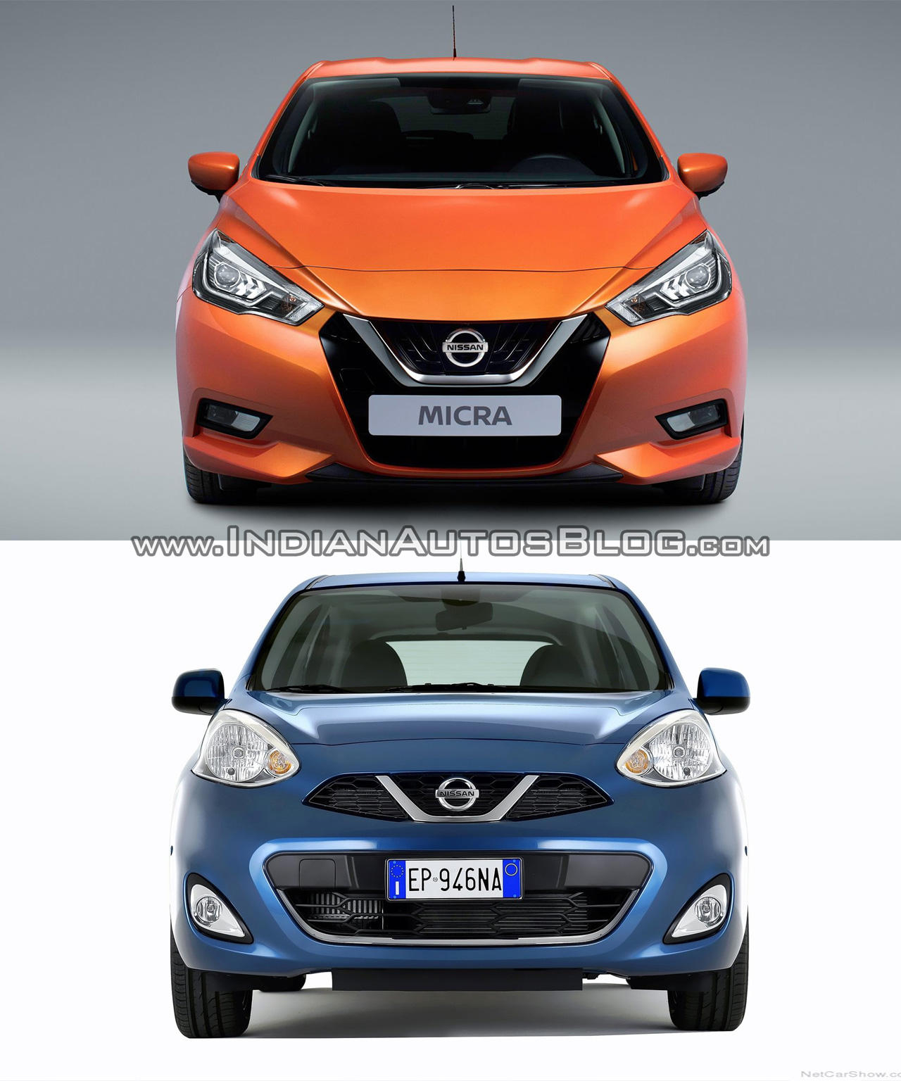 2017 Nissan Micra vs Old model front angle