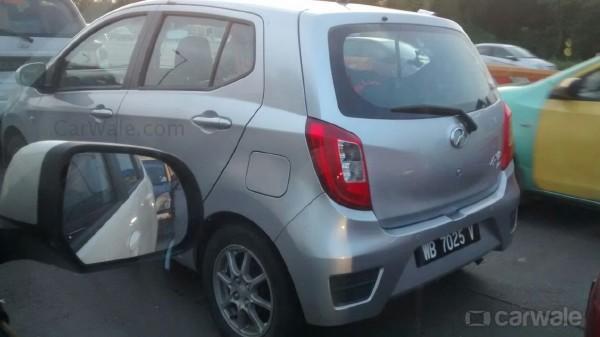 Perodua Axia rear three quarter spied in Mumbai