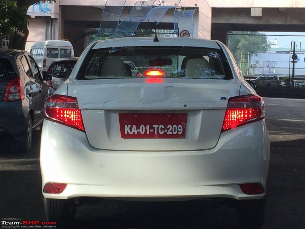 Toyota Vios rear spied testing in Bengaluru yet again
