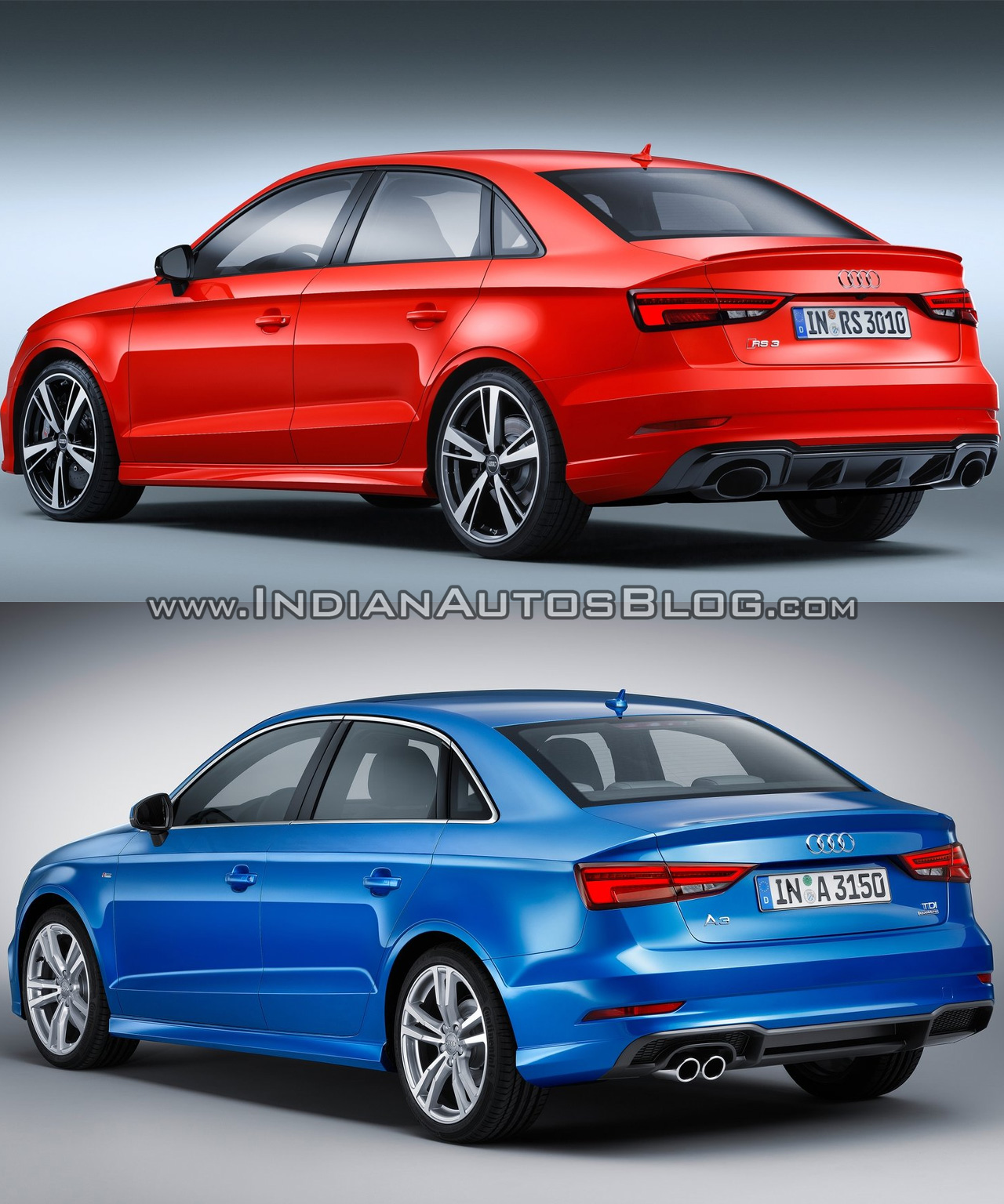 Audi RS3 sedan vs. Audi A3 sedan - In Images