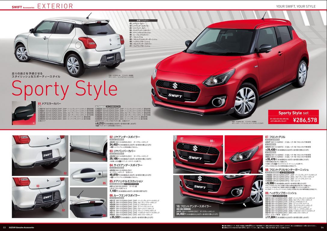 Suzuki swift styling deals parts