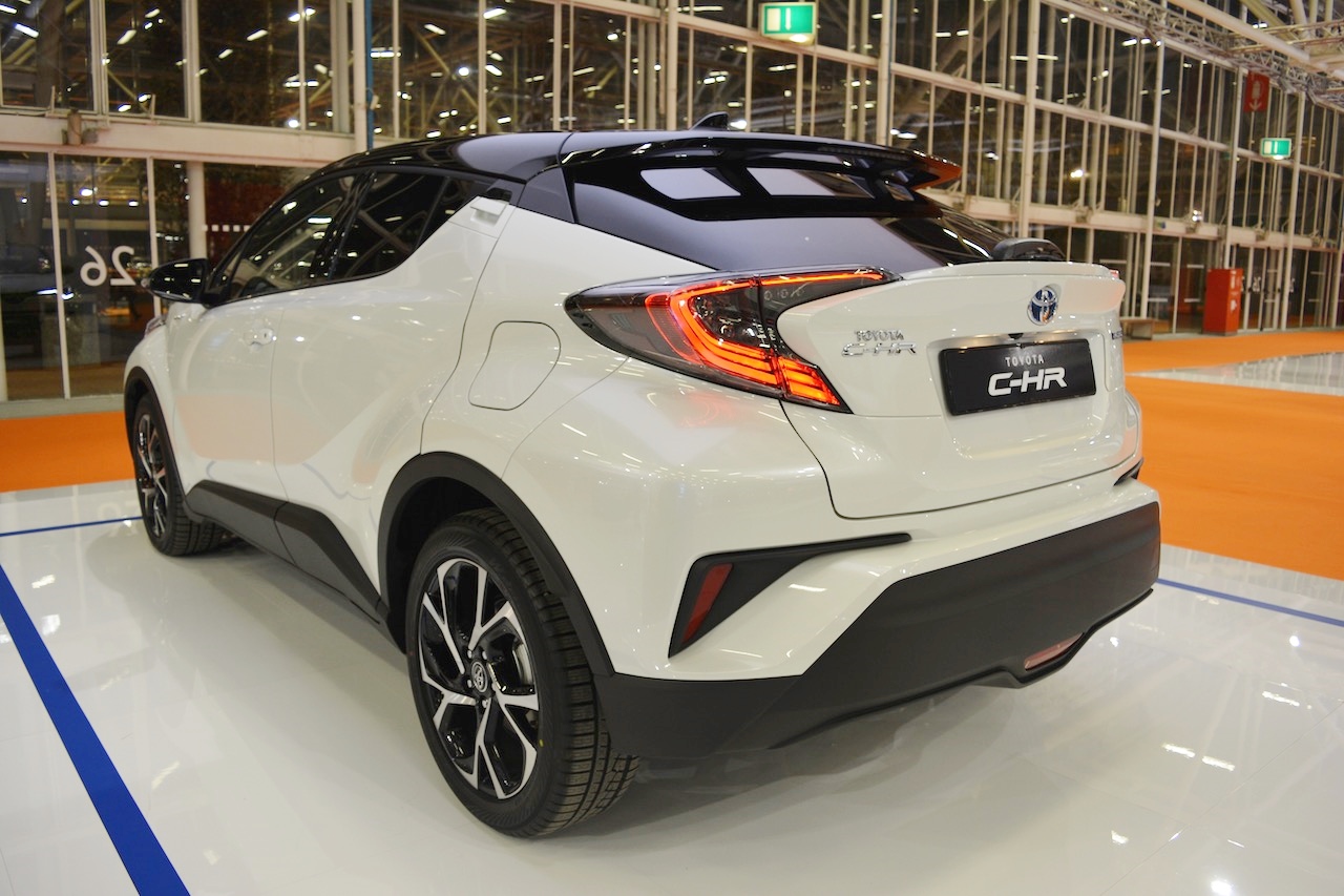 Toyota C-HR rear three quarters at 2016 Bologna Motor Show