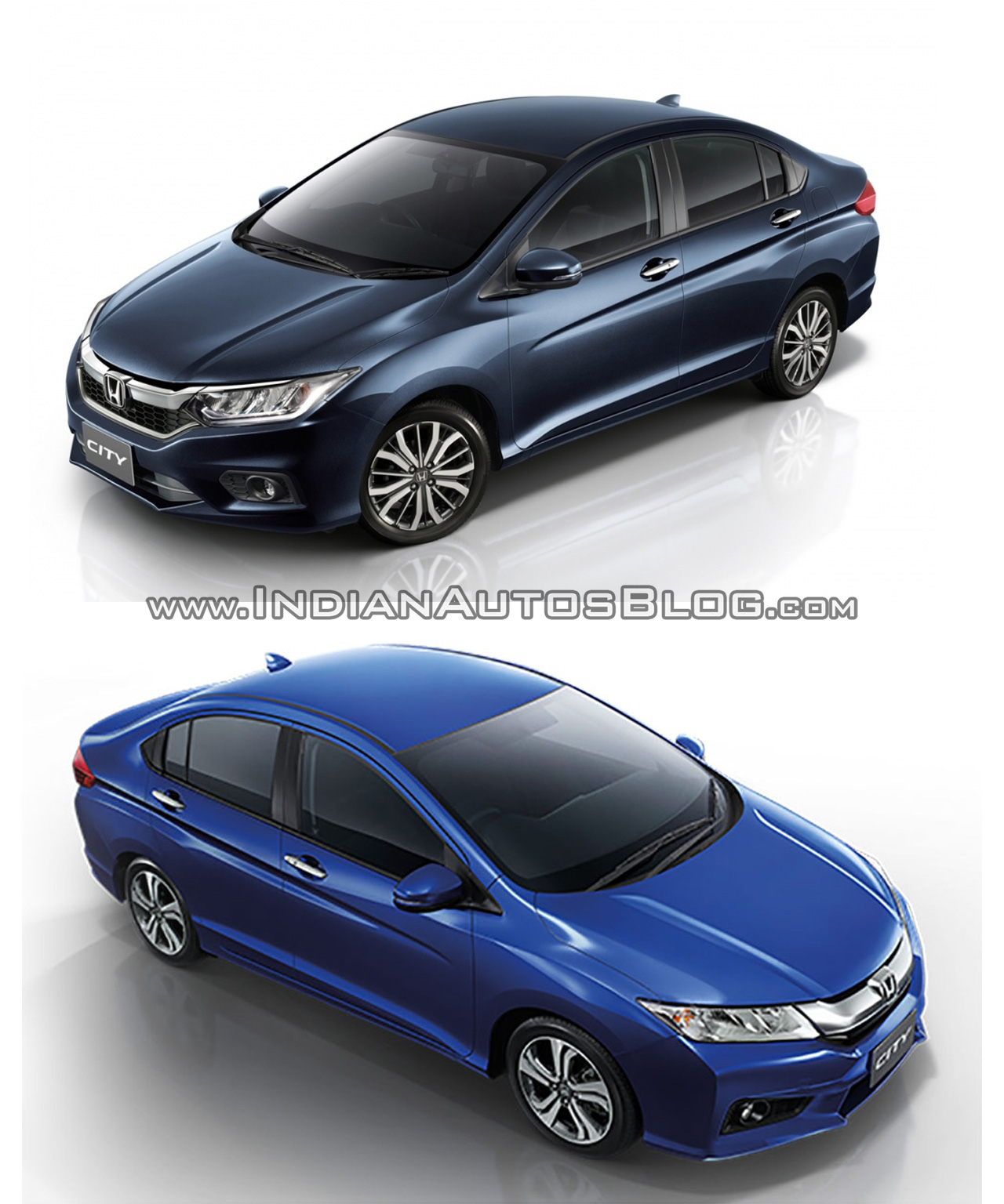 2017 Honda City vs 2014 Honda City front three quarter Old vs New